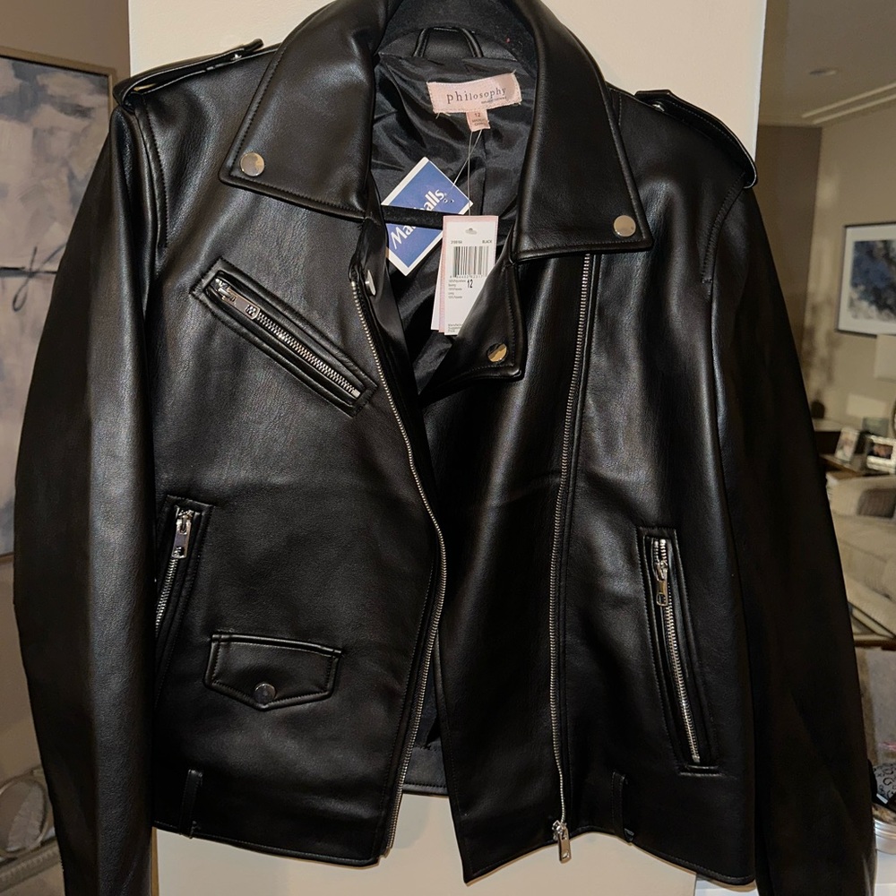 Women’s black leather Jacket. New with tags.